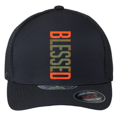 Blessed Olive Army Solar Orange Color Match Flexfit Unipanel Trucker Cap