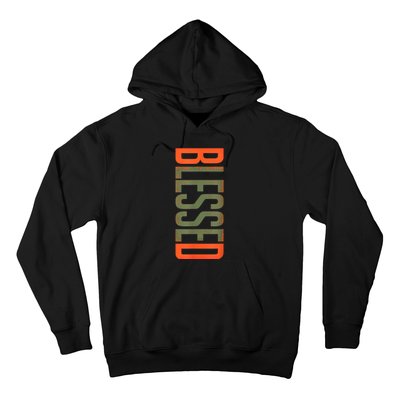 Blessed Olive Army Solar Orange Color Match Hoodie