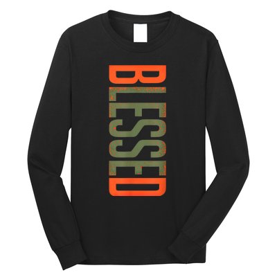 Blessed Olive Army Solar Orange Color Match Long Sleeve Shirt