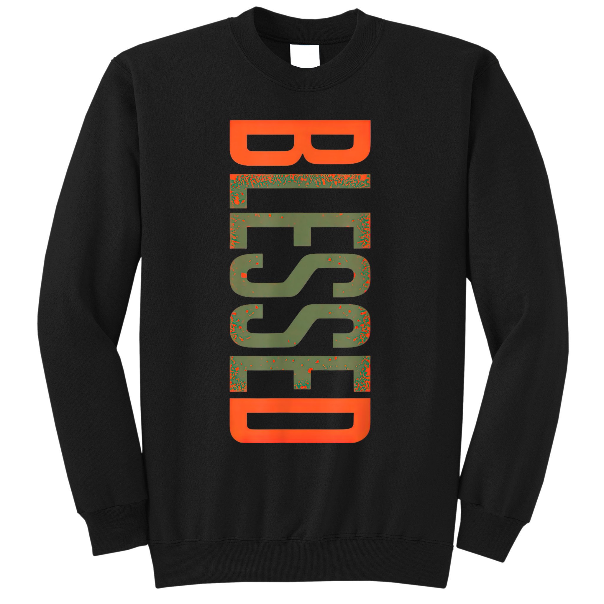 Blessed Olive Army Solar Orange Color Match Sweatshirt