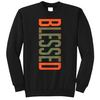 Blessed Olive Army Solar Orange Color Match Sweatshirt