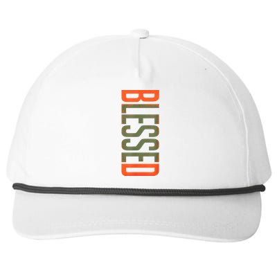 Blessed Olive Army Solar Orange Color Match Snapback Five-Panel Rope Hat