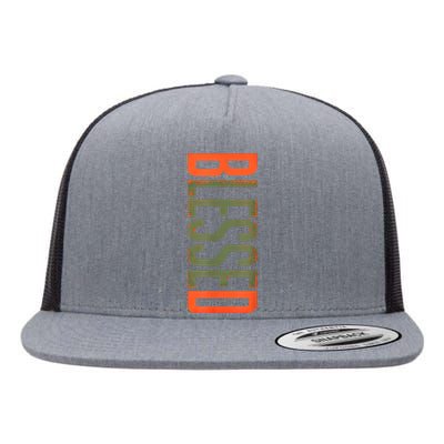 Blessed Olive Army Solar Orange Color Match Flat Bill Trucker Hat