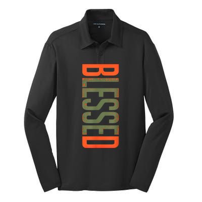 Blessed Olive Army Solar Orange Color Match Silk Touch Performance Long Sleeve Polo