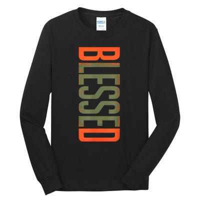 Blessed Olive Army Solar Orange Color Match Tall Long Sleeve T-Shirt