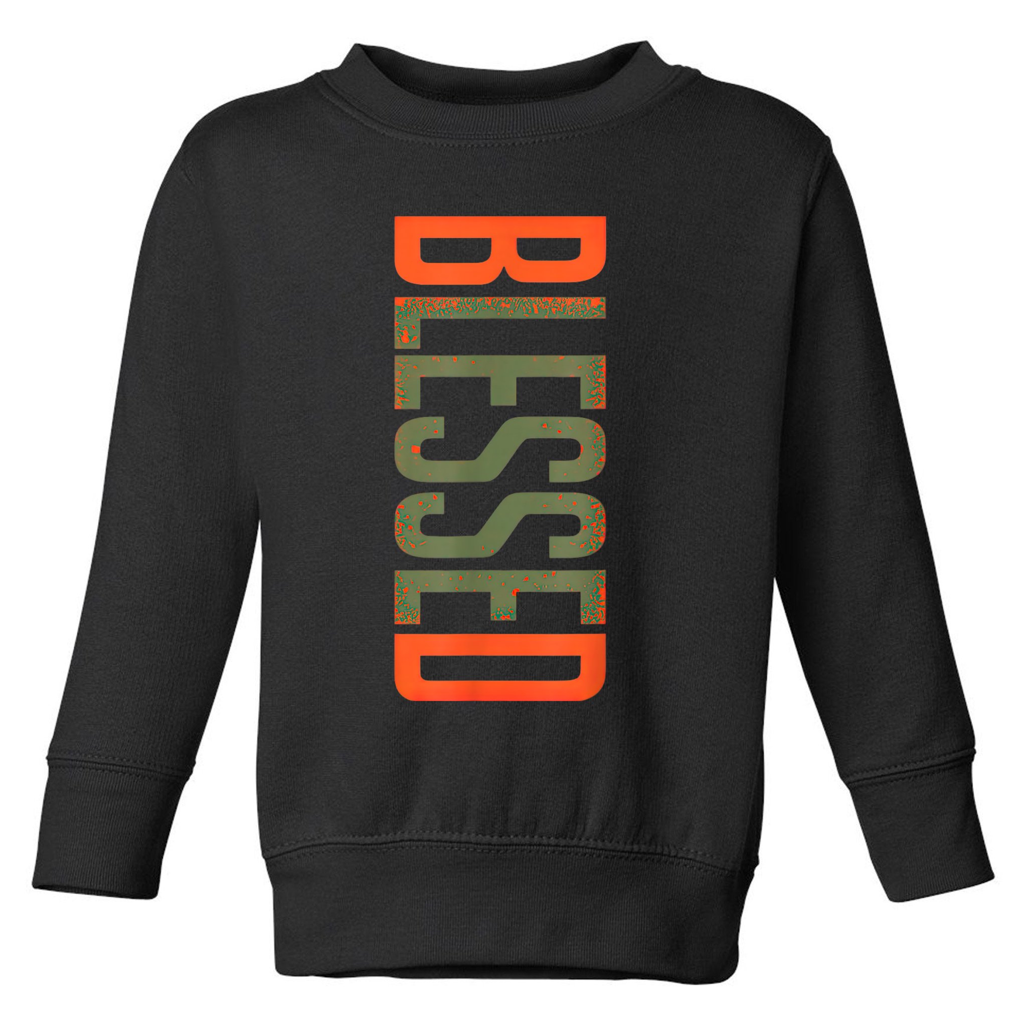 Blessed Olive Army Solar Orange Color Match Toddler Sweatshirt