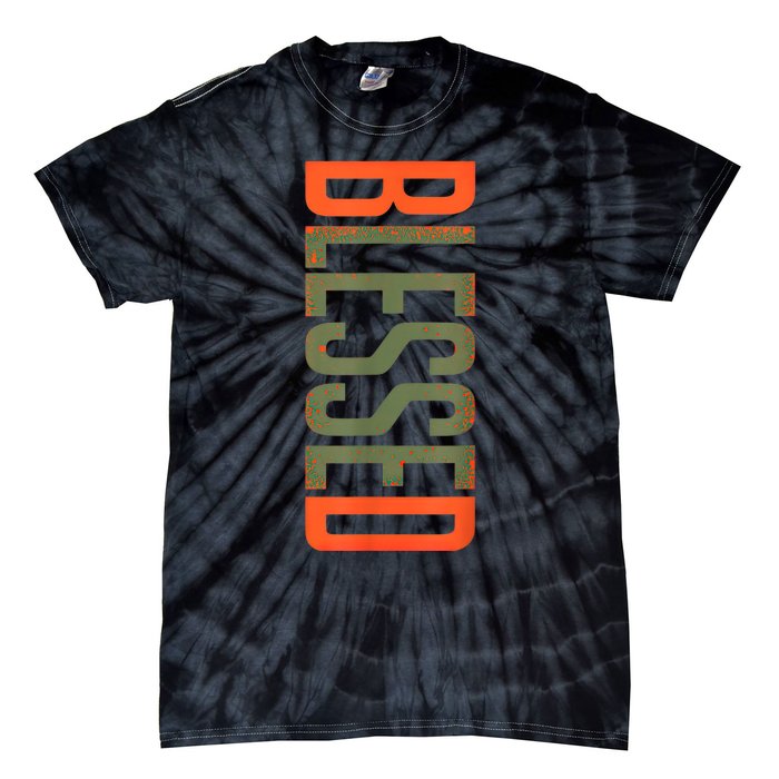 Blessed Olive Army Solar Orange Color Match Tie-Dye T-Shirt