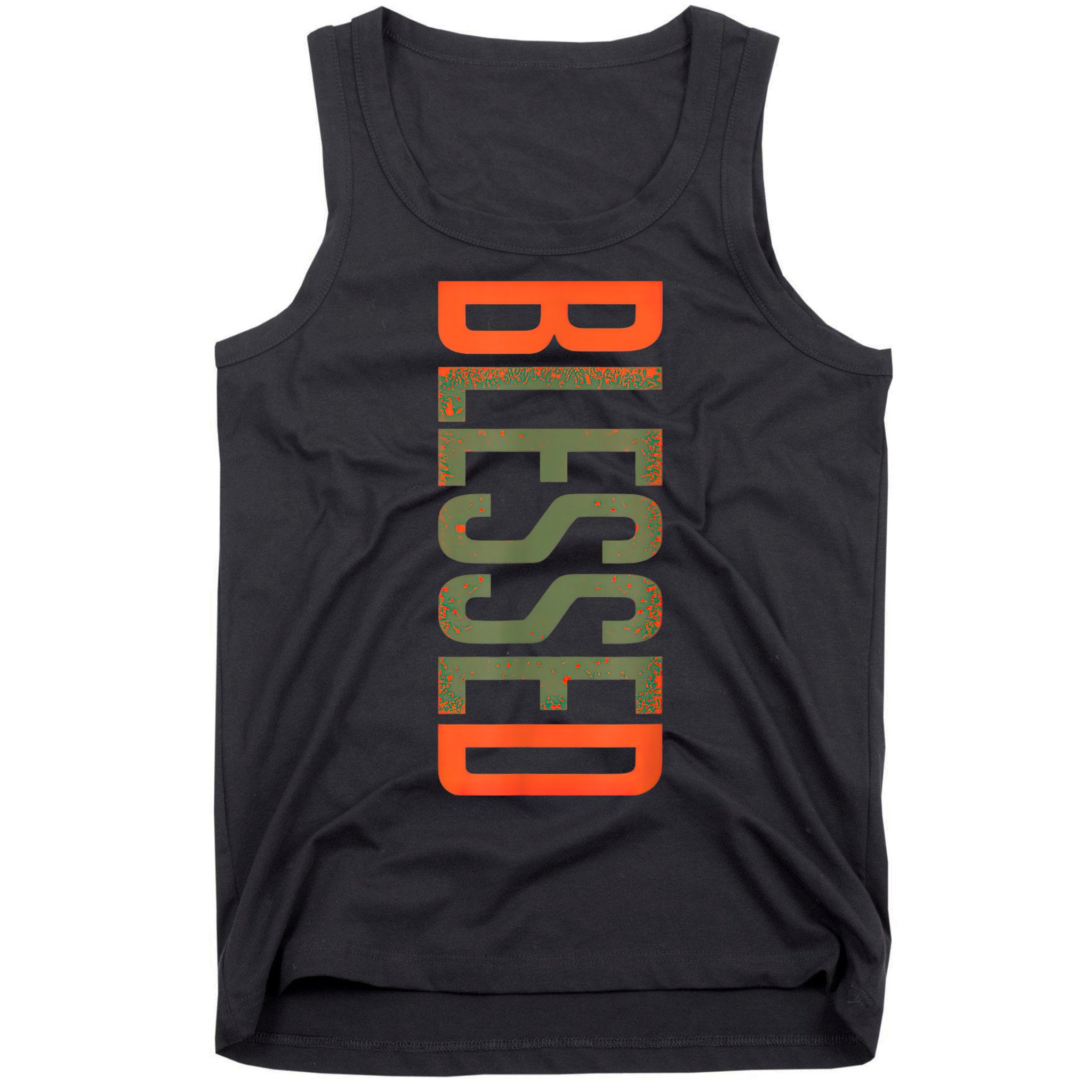 Blessed Olive Army Solar Orange Color Match Tank Top