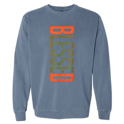 Blessed Olive Army Solar Orange Color Match Garment-Dyed Sweatshirt