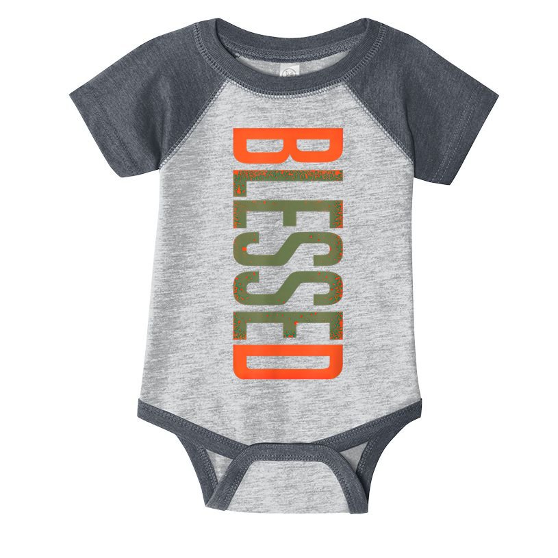 Blessed Olive Army Solar Orange Color Match Infant Baby Jersey Bodysuit