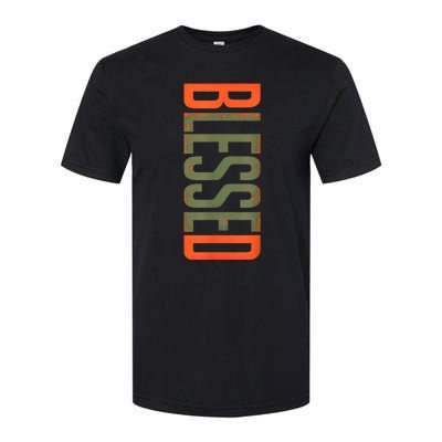 Blessed Olive Army Solar Orange Color Match Softstyle CVC T-Shirt