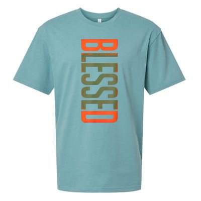 Blessed Olive Army Solar Orange Color Match Sueded Cloud Jersey T-Shirt