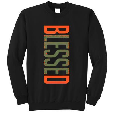 Blessed Olive Army Solar Orange Color Match Sweatshirt