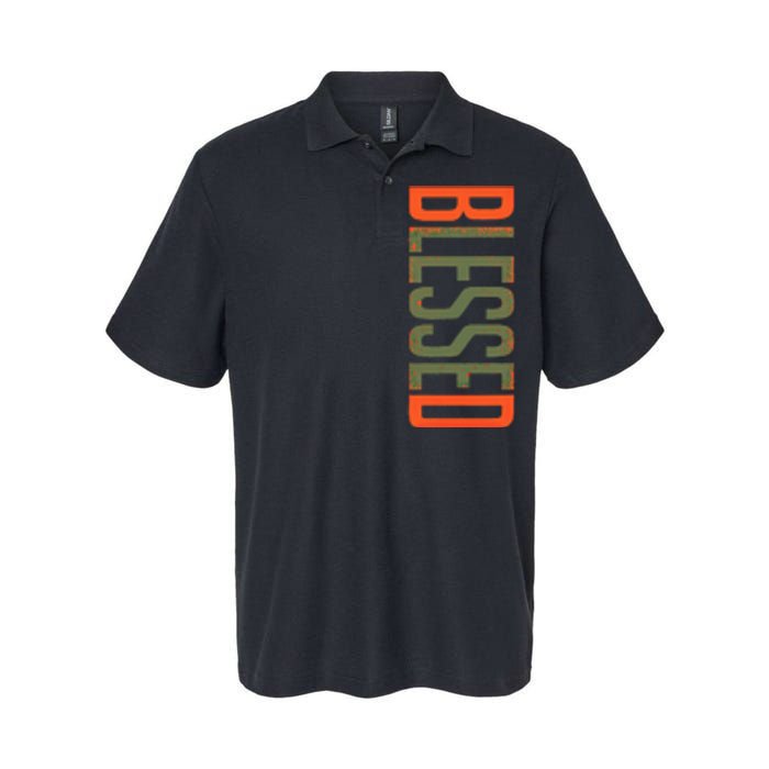 Blessed Olive Army Solar Orange Color Match Softstyle Adult Sport Polo