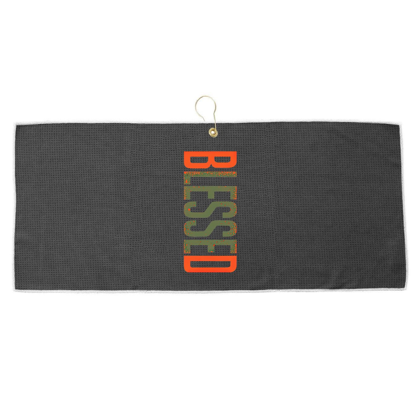 Blessed Olive Army Solar Orange Color Match Large Microfiber Waffle Golf Towel