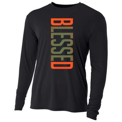 Blessed Olive Army Solar Orange Color Match Cooling Performance Long Sleeve Crew