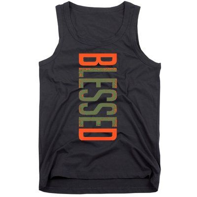 Blessed Olive Army Solar Orange Color Match Tank Top