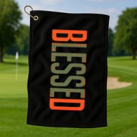 Blessed Olive Army Solar Orange Color Match Golf Towel