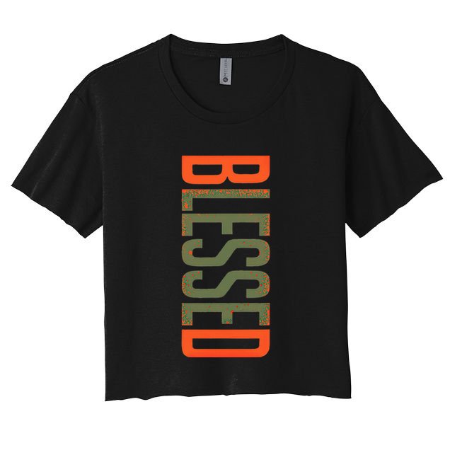 Blessed Olive Army Solar Orange Color Match Crop Top