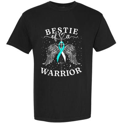 Bestie Of A Warrior Cervical Cancer Awareness Support Squad Garment-Dyed Heavyweight T-Shirt