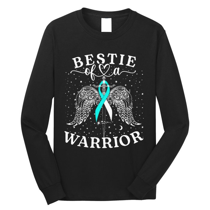 Bestie Of A Warrior Cervical Cancer Awareness Support Squad Long Sleeve Shirt