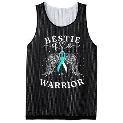 Bestie Of A Warrior Cervical Cancer Awareness Support Squad Mesh Reversible Basketball Jersey Tank