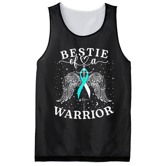 Bestie Of A Warrior Cervical Cancer Awareness Support Squad Mesh Reversible Basketball Jersey Tank