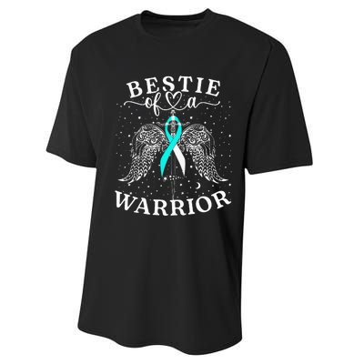 Bestie Of A Warrior Cervical Cancer Awareness Support Squad Performance Sprint T-Shirt