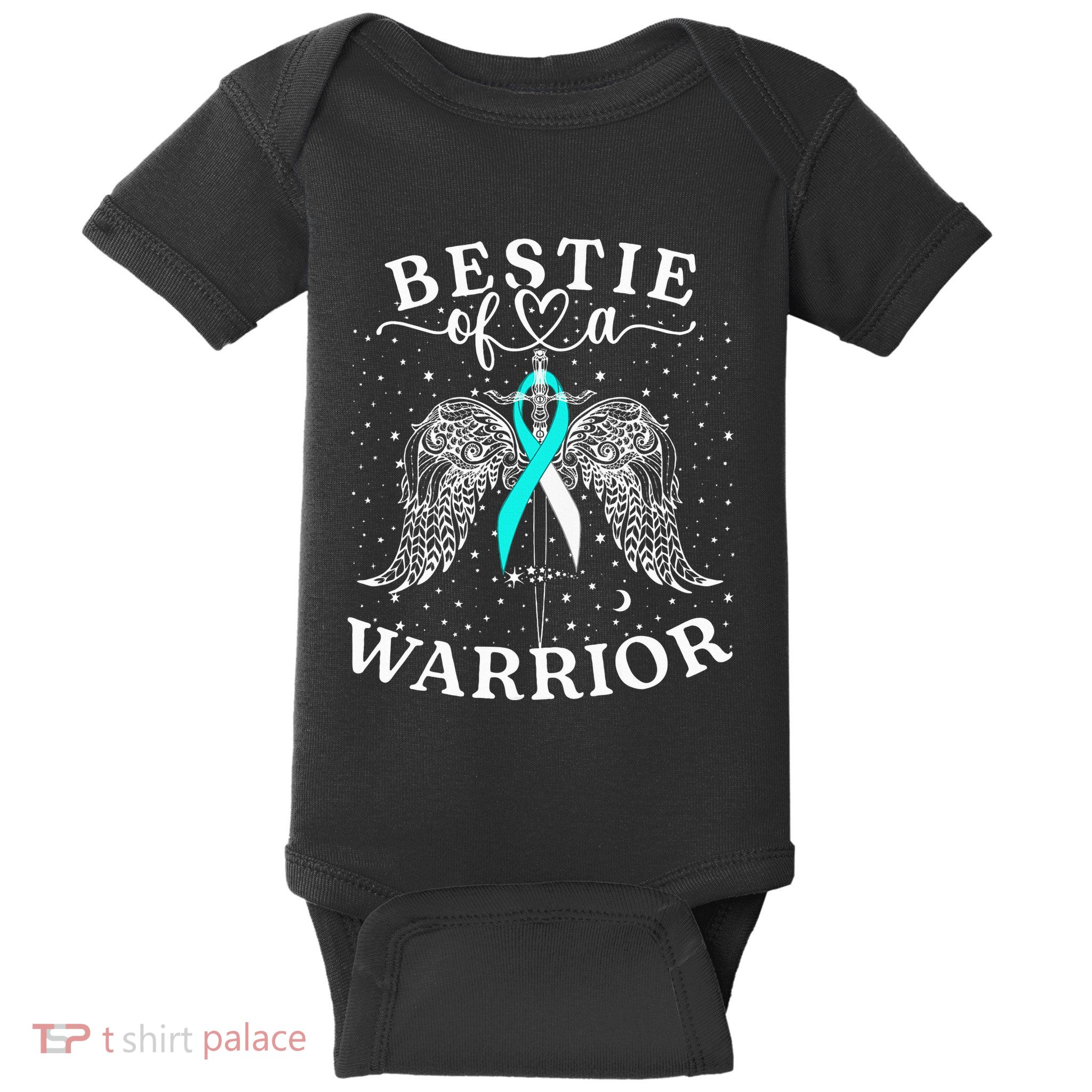 Bestie Of A Warrior Cervical Cancer Awareness Support Squad Baby Bodysuit