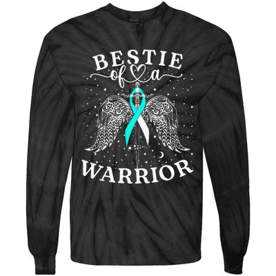 Bestie Of A Warrior Cervical Cancer Awareness Support Squad Tie-Dye Long Sleeve Shirt