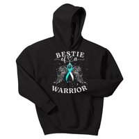 Bestie Of A Warrior Cervical Cancer Awareness Support Squad Kids Hoodie