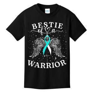 Bestie Of A Warrior Cervical Cancer Awareness Support Squad Kids T-Shirt