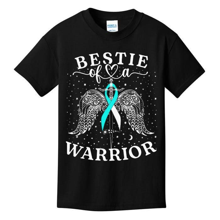 Bestie Of A Warrior Cervical Cancer Awareness Support Squad Kids T-Shirt