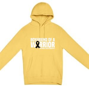 Boyfriend Of A Warrior Melanoma Cancer Awareness Funny Gift Premium Pullover Hoodie