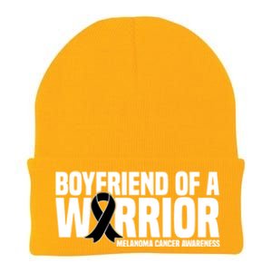 Boyfriend Of A Warrior Melanoma Cancer Awareness Funny Gift Knit Cap Winter Beanie