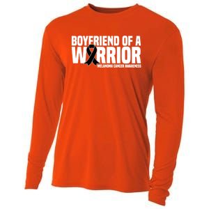 Boyfriend Of A Warrior Melanoma Cancer Awareness Funny Gift Cooling Performance Long Sleeve Crew