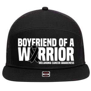 Boyfriend Of A Warrior Melanoma Cancer Awareness Funny Gift 7 Panel Mesh Trucker Snapback Hat