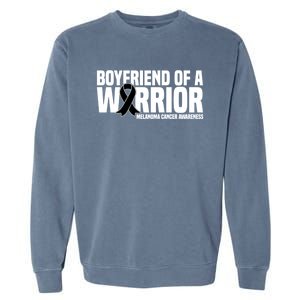 Boyfriend Of A Warrior Melanoma Cancer Awareness Funny Gift Garment-Dyed Sweatshirt