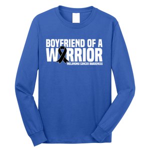 Boyfriend Of A Warrior Melanoma Cancer Awareness Funny Gift Long Sleeve Shirt