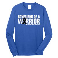 Boyfriend Of A Warrior Melanoma Cancer Awareness Funny Gift Long Sleeve Shirt