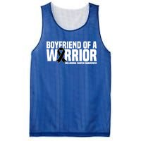 Boyfriend Of A Warrior Melanoma Cancer Awareness Funny Gift Mesh Reversible Basketball Jersey Tank