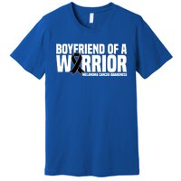 Boyfriend Of A Warrior Melanoma Cancer Awareness Funny Gift Premium T-Shirt