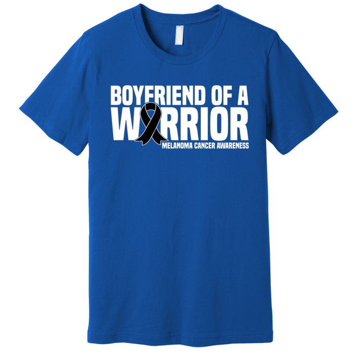 Boyfriend Of A Warrior Melanoma Cancer Awareness Funny Gift Premium T-Shirt