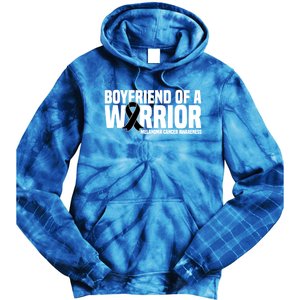 Boyfriend Of A Warrior Melanoma Cancer Awareness Funny Gift Tie Dye Hoodie