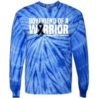 Boyfriend Of A Warrior Melanoma Cancer Awareness Funny Gift Tie-Dye Long Sleeve Shirt