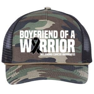 Boyfriend Of A Warrior Melanoma Cancer Awareness Funny Gift Retro Rope Trucker Hat Cap