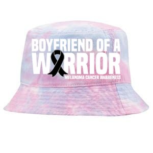 Boyfriend Of A Warrior Melanoma Cancer Awareness Funny Gift Tie-Dyed Bucket Hat