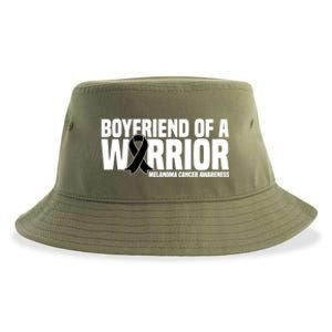 Boyfriend Of A Warrior Melanoma Cancer Awareness Funny Gift Sustainable Bucket Hat