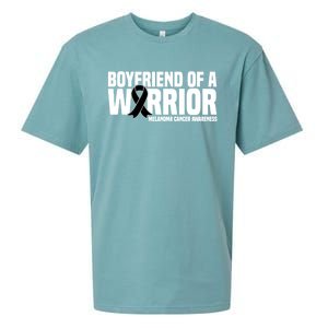 Boyfriend Of A Warrior Melanoma Cancer Awareness Funny Gift Sueded Cloud Jersey T-Shirt