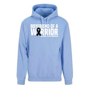 Boyfriend Of A Warrior Melanoma Cancer Awareness Funny Gift Unisex Surf Hoodie